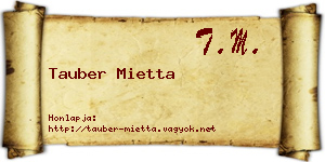 Tauber Mietta névjegykártya